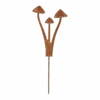 Gartenstecker Pilzgruppe aus Weichstahl – lasergeschnittene Gartendeko