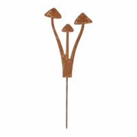 Gartenstecker Pilzgruppe aus Weichstahl – lasergeschnittene Gartendeko