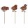 Gartenstecker Küken 3er Set aus Weichstahl – lasergeschnittene Gartendeko