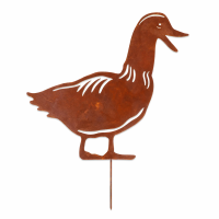 Gartenstecker Ente aus Weichstahl –...