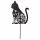 GILDE Gartenstecker Petala Katze aus Metall schwarz matt 45 cm