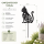 GILDE Gartenstecker Petala Katze aus Metall schwarz matt 45 cm