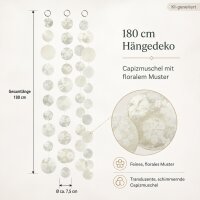 Capiz Girlande Weiß 180cm Perlmuttweiß - Muschel Hängedekoration