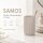 SAMOS Zahnputzbecher Taupe aus Polyresin mit geripptem Design
