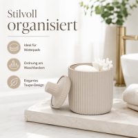 SAMOS Aufbewahrungsdose Taupe aus Polyresin mit Deckel