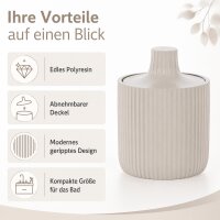 SAMOS Aufbewahrungsdose Taupe aus Polyresin mit Deckel