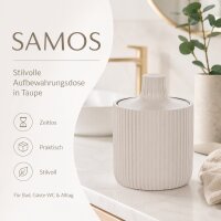 SAMOS Aufbewahrungsdose Taupe aus Polyresin mit Deckel