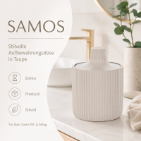 SAMOS Aufbewahrungsdose Taupe aus Polyresin mit Deckel