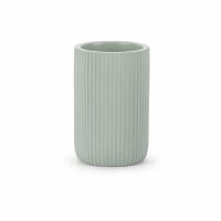 SAMOS Zahnputzbecher Mint aus Polyresin mit geripptem Design