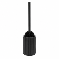 WC Garnitur modern 37,5cm Schwarz Polyresin WC Bürstenhalter