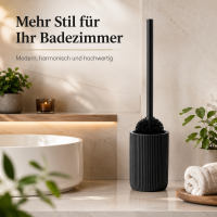 WC Garnitur modern 37,5cm Schwarz Polyresin WC Bürstenhalter