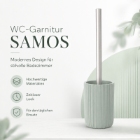 SAMOS WC-Garnitur in Mint aus Polyresin