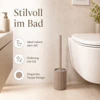SAMOS WC-Garnitur in Taupe aus Polyresin