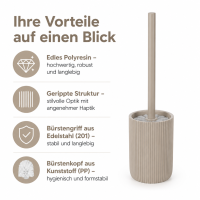 SAMOS WC-Garnitur in Taupe aus Polyresin