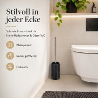 TOKIO WC-Bürste in Schwarz mit geriffeltem Glasbehälter
