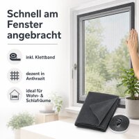 Fliegengitter 130 x 150 cm in Anthrazit mit Klettband