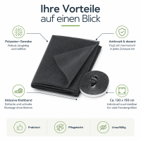 Fliegengitter 130 x 150 cm in Anthrazit mit Klettband