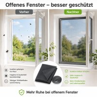 Fliegengitter 130 x 150 cm in Anthrazit mit Klettband