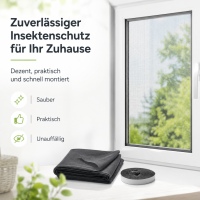 Fliegengitter 130 x 150 cm in Anthrazit mit Klettband