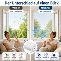 Fliegengitter 130 x 150 cm in Weiß mit Klettband