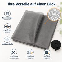 Fliegengitter 100 x 130 cm in Anthrazit mit Klettband
