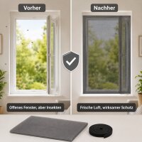 Fliegengitter 100 x 130 cm in Anthrazit mit Klettband