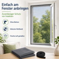 Fliegengitter 100 x 100 cm in Anthrazit mit Klettband