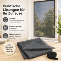 Fliegengitter 100 x 100 cm in Anthrazit mit Klettband