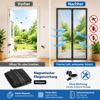 Fliegenvorhang 100 x 220 cm in Schwarz mit Magnetverschluss
