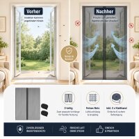 Fliegengitter 2er Set 60 x 210 cm Anthrazit mit Klettband