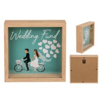 OOTB Holz Spardose Hochzeitskasse im Rahmen ca. 20 x 20 cm