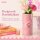 Keramikvase Pink mit Hand-Design, ca. 20 cm