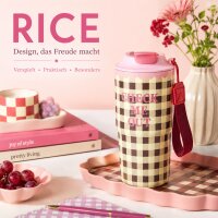 RICE Thermobecher Check Me Out 550 ml – kariert in Pink & Braun