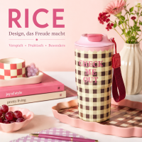 RICE Thermobecher Check Me Out 550 ml – kariert in Pink & Braun