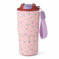 RICE Thermobecher Swan in Paris 550 ml – rosa Schwan-Print