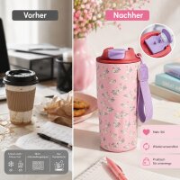 RICE Thermobecher Swan in Paris 550 ml – rosa Schwan-Print