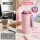 RICE Thermobecher Swan in Paris 550 ml – rosa Schwan-Print
