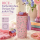 RICE Thermobecher Swan in Paris 550 ml – rosa Schwan-Print