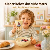 RICE Kinderbecher aus Melamin 150 ml – gelb mit Bärenmotiv ROCK