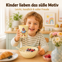 RICE Kinderbecher aus Melamin 150 ml – gelb mit Bärenmotiv ROCK