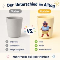 RICE Kinderbecher aus Melamin 150 ml – gelb mit Bärenmotiv ROCK