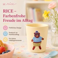 RICE Kinderbecher aus Melamin 150 ml – gelb mit Bärenmotiv ROCK