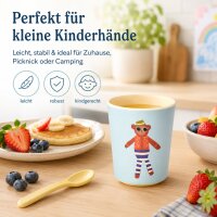 Melamin Kinderbecher 150ml Blau Himmelblau - kleiner Becher mit Affe