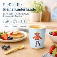Melamin Kinderbecher 150ml Blau Himmelblau - kleiner Becher mit Affe