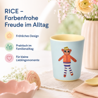 Melamin Kinderbecher 150ml Blau Himmelblau - kleiner Becher mit Affe
