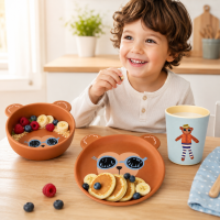 Melamin Kinderbecher 150ml Blau Himmelblau - kleiner Becher mit Affe