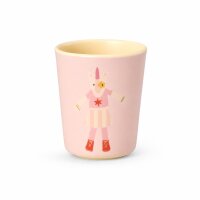 RICE Melamin Kinderbecher mit Einhorn-Motiv, rosa, 150 ml