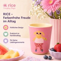 RICE Melamin Kinderbecher mit Hundemotiv, rosa, 150 ml