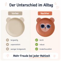 RICE Melamin Kinderteller mit Affenmotiv – matt, BPA-frei, Ø 19 cm