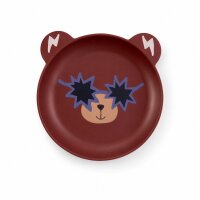 RICE Melamin Kinderteller mit Bärenmotiv – matt, BPA-frei, Ø 19 cm